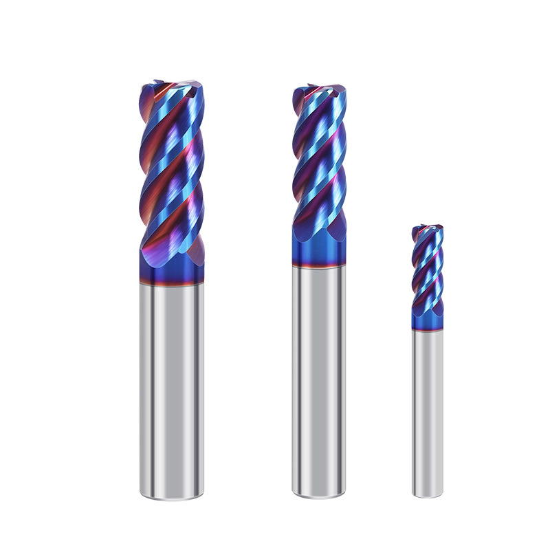 65° nano blue coated tungsten steel alloy end mill